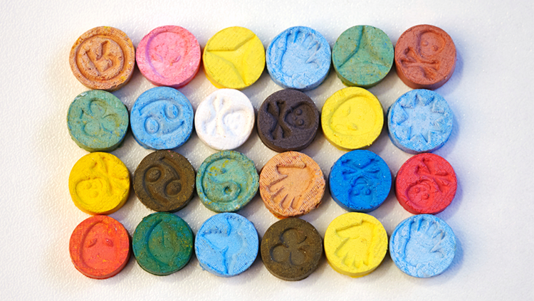 Colorful mdma extasy pills