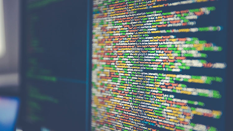 Code on computer monitor