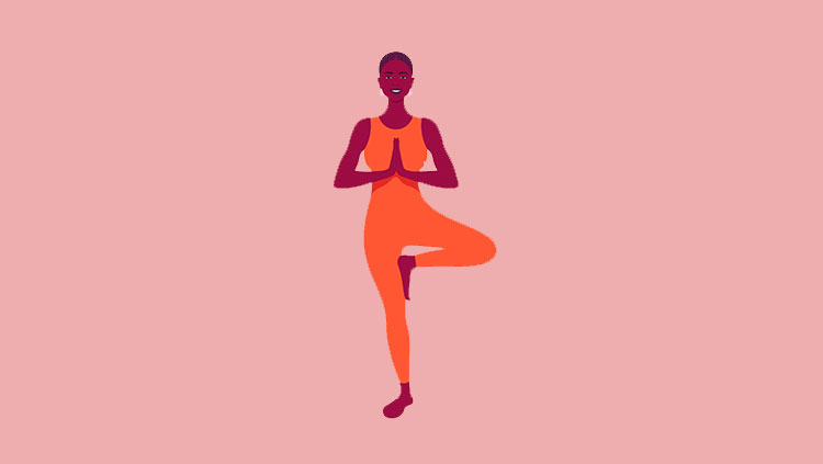 Woman in a yoga pose