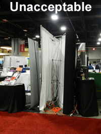 Image of unacceptable booth presentation.