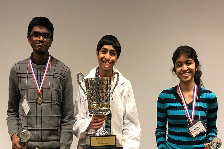 Top 3 National Brain Bee winners