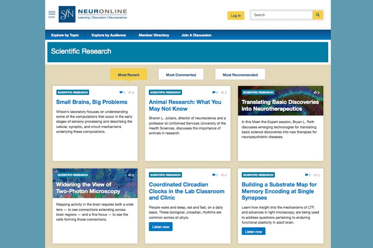 SfN's online learning center, Neuronline.