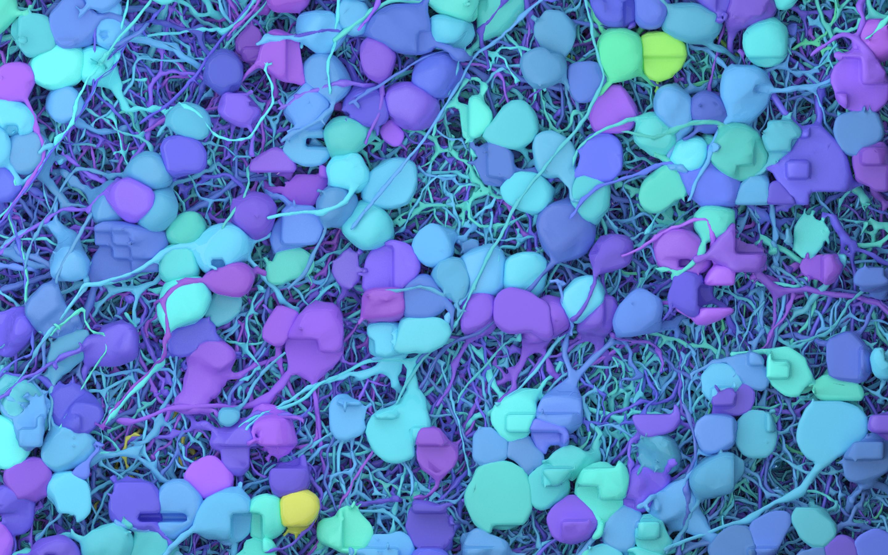 Decorative science imagery of neurons in blue