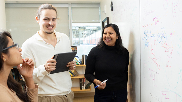 Ila Fiete, PhD (right), of the Massachusetts Institute of Technology K. Lisa Yang Integrative Computational Neuroscience Center was awarded the Swartz Prize in 2022.