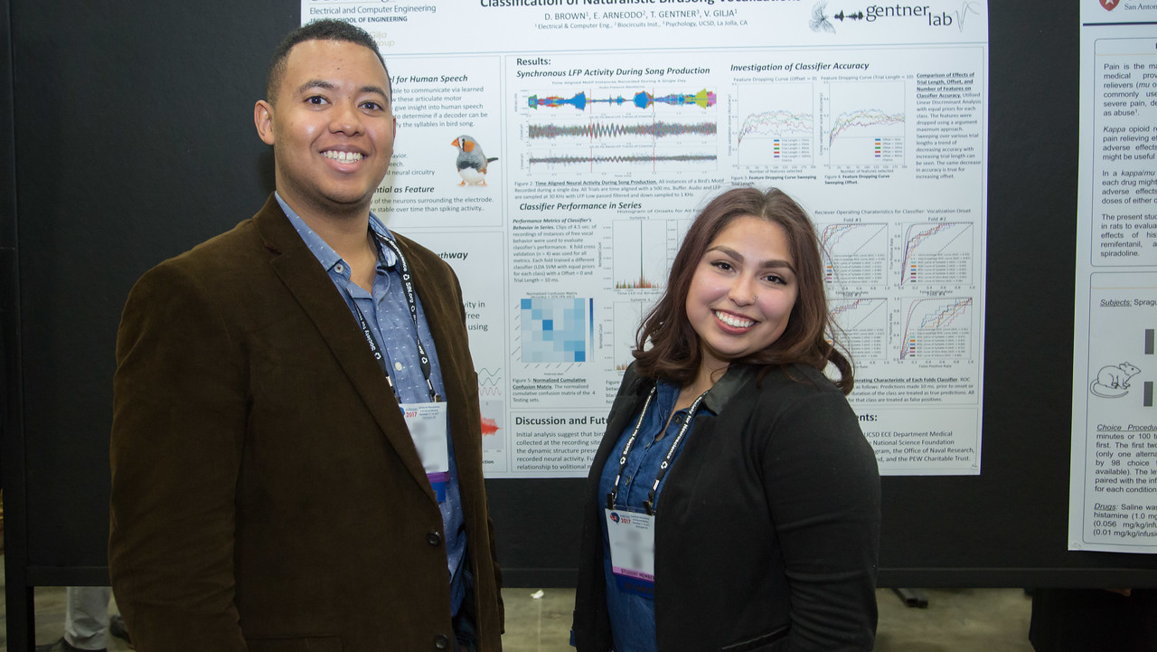 Two NSP scholars presenting their posters
