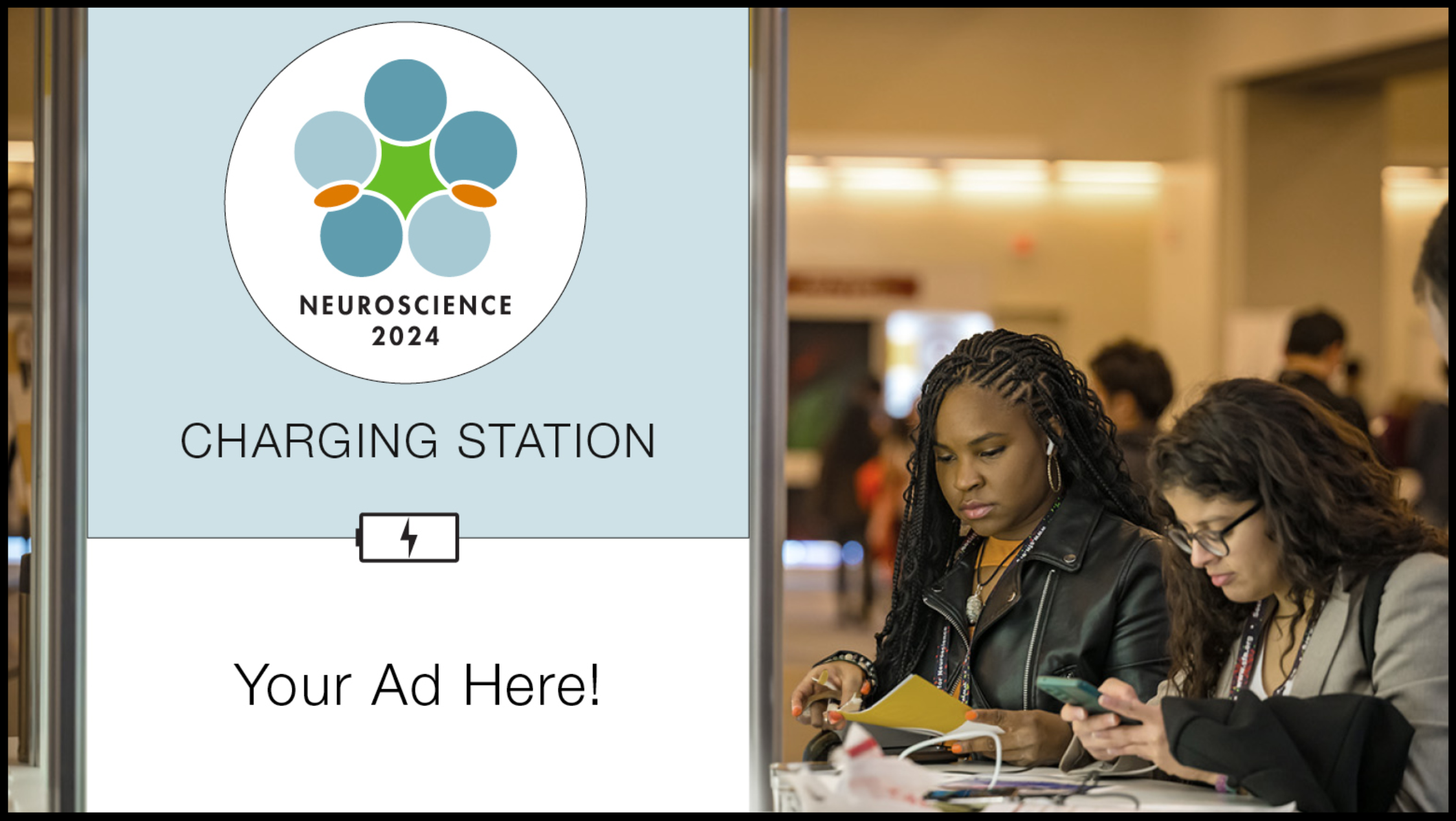 Example of Charging Station ad at Neuroscience 2024