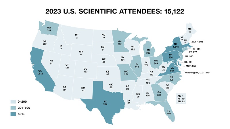 2023 US Scientific Attendees Map