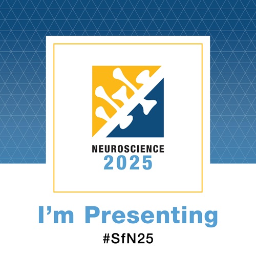 Graphic with Neuroscience 2025 logo and the words I'm Presenting #SfN25