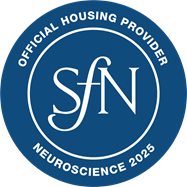 Image that says Official Housing Provider for Neuroscience 2025