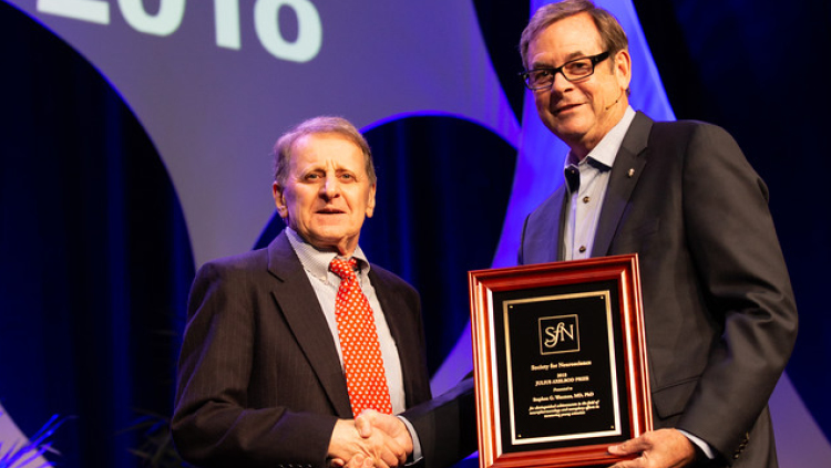 Stephen G. Waxman, PhD, MD, of Yale University, receives the Julius Axelrod Prize.