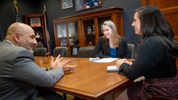 Two NeuroAdvocates in a meeting with a legislator at SfN Hill Day 2020